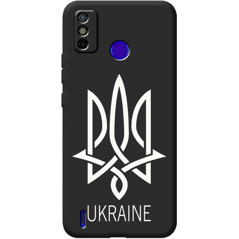 Черный чехол BoxFace Tecno Spark 6 Go Тризуб монограмма ukraine