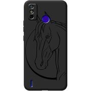 Черный чехол BoxFace Tecno Spark 6 Go Horse