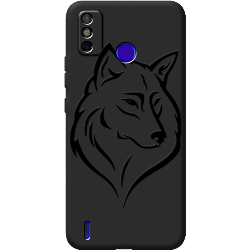 Черный чехол BoxFace Tecno Spark 6 Go Wolf