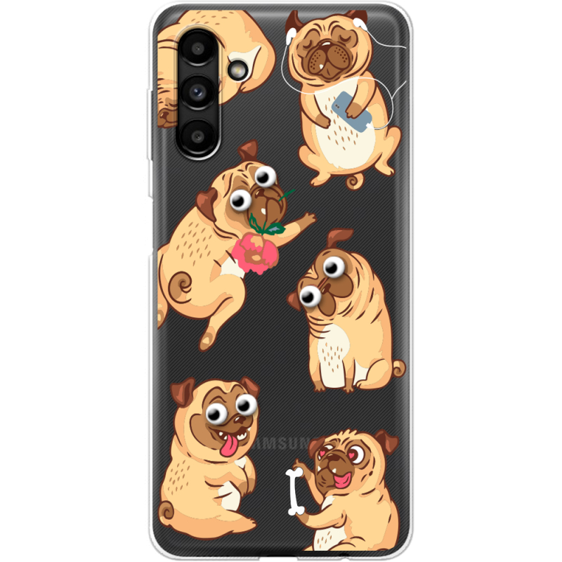 Прозрачный чехол BoxFace Samsung Galaxy A13 5G (A136) с 3D-глазками Pug