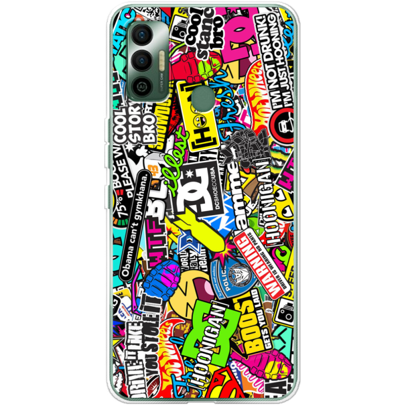 Чехол BoxFace Tecno Spark 7 Multicolored Inscriptions