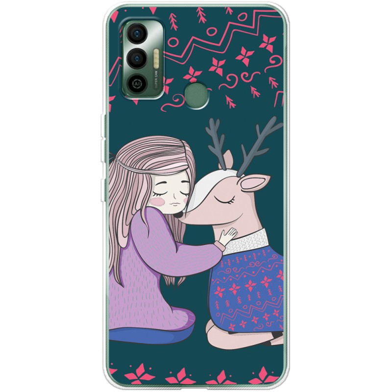 Чехол BoxFace Tecno Spark 7 Girl and deer