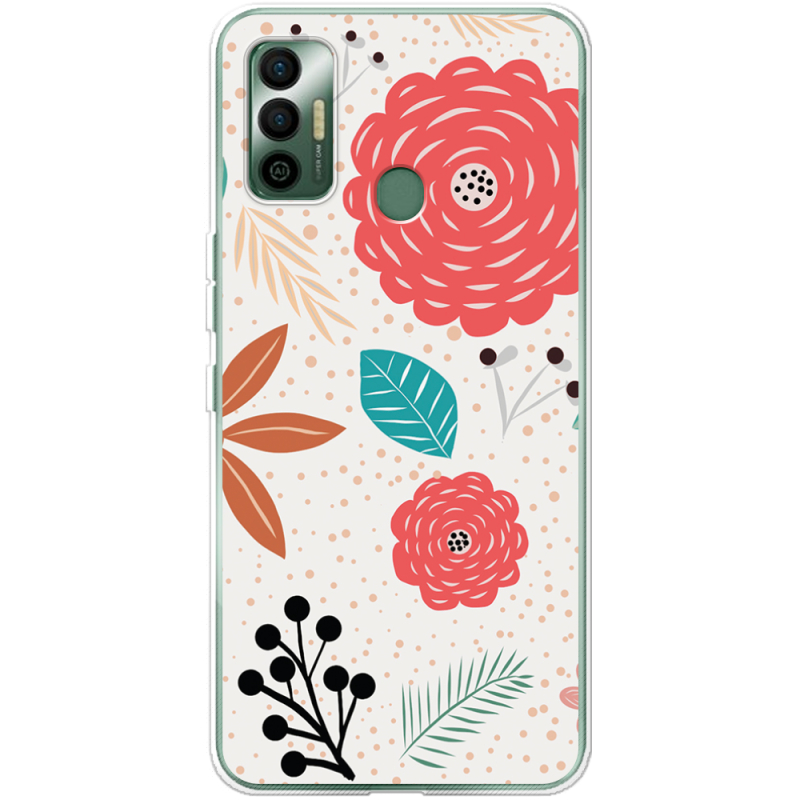 Чехол BoxFace Tecno Spark 7 Line Flowers