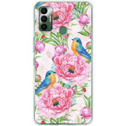 Чехол BoxFace Tecno Spark 7 Birds and Flowers