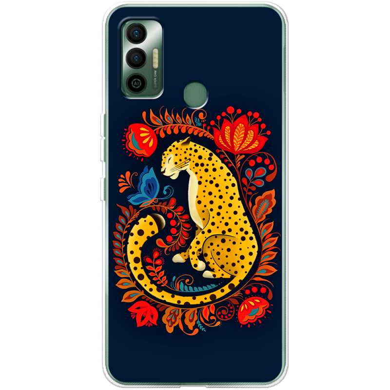 Чехол BoxFace Tecno Spark 7 Petrykivka Leopard