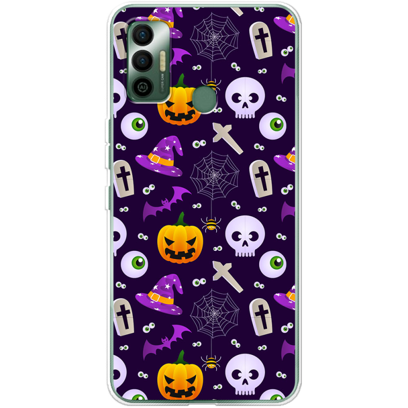 Чехол BoxFace Tecno Spark 7 Halloween Purple Mood