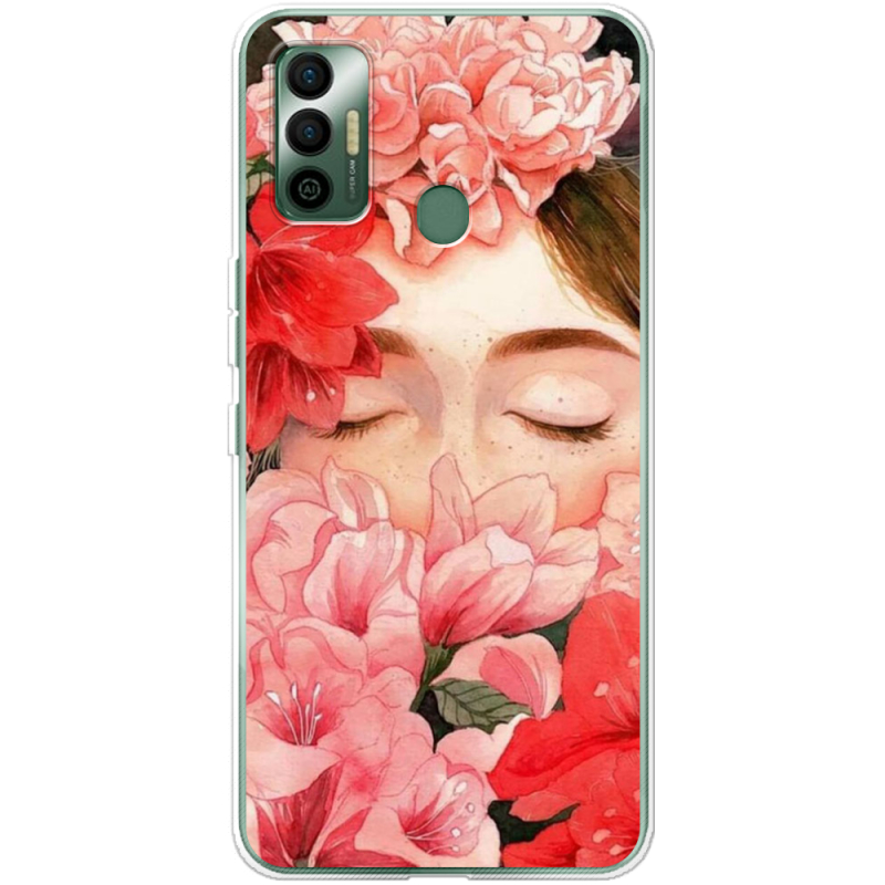 Чехол BoxFace Tecno Spark 7 Girl in Flowers