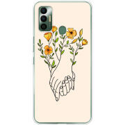 Чехол BoxFace Tecno Spark 7 Flower Hands