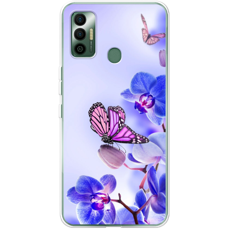 Чехол BoxFace Tecno Spark 7 Orchids and Butterflies