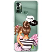 Прозрачный чехол BoxFace Tecno Spark 7 Super Mama and Daughter