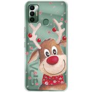 Прозрачный чехол BoxFace Tecno Spark 7 Winter Deer