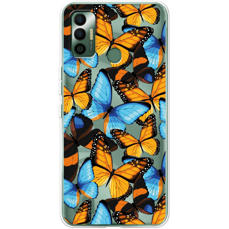 Прозрачный чехол BoxFace Tecno Spark 7 Butterfly Morpho