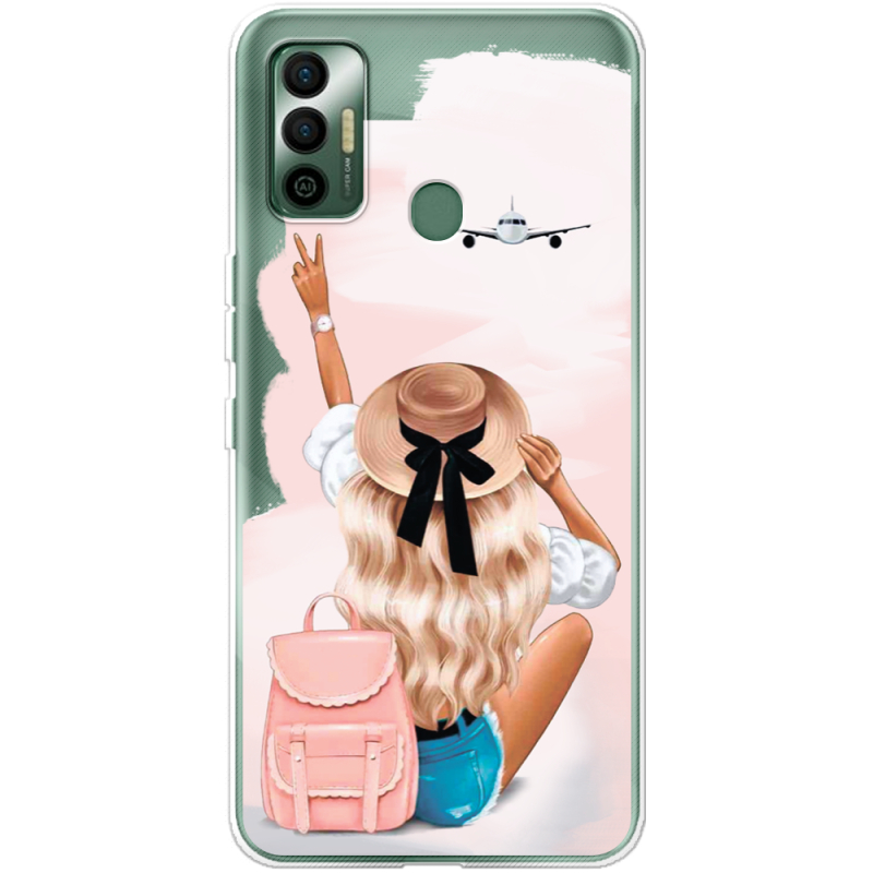 Прозрачный чехол BoxFace Tecno Spark 7 Travel Girl