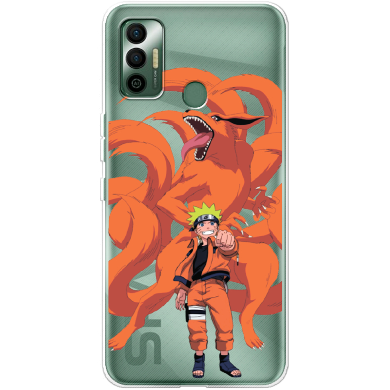 Прозрачный чехол BoxFace Tecno Spark 7 Naruto and Kurama