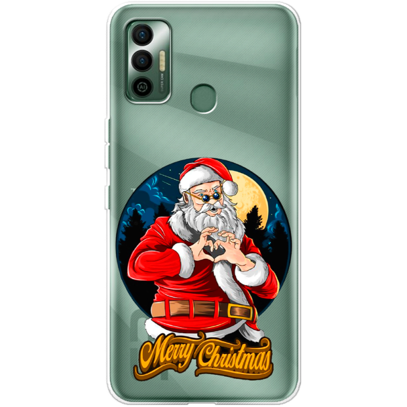 Прозрачный чехол BoxFace Tecno Spark 7 Cool Santa