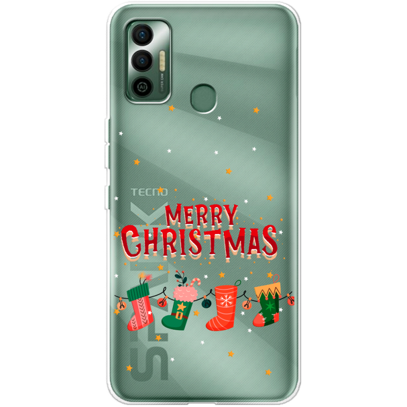 Прозрачный чехол BoxFace Tecno Spark 7 Merry Christmas