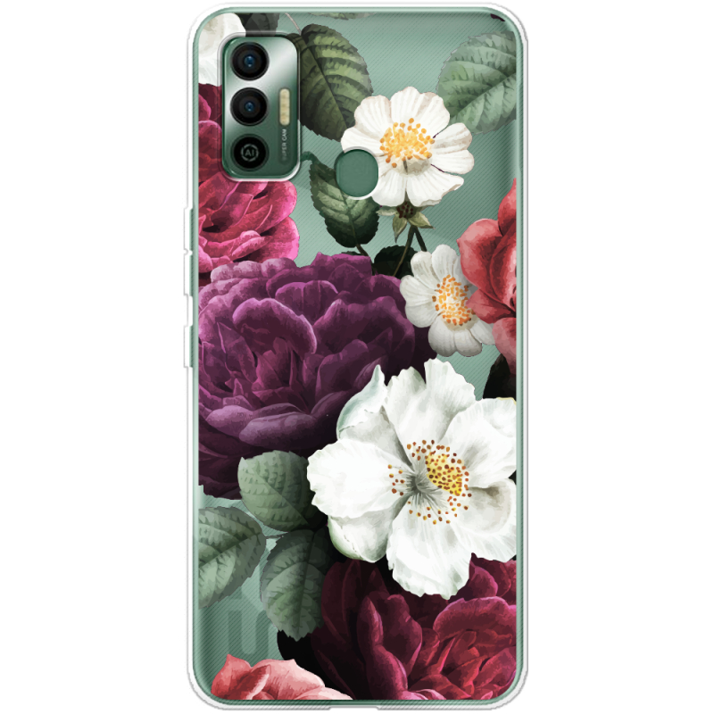 Прозрачный чехол BoxFace Tecno Spark 7 Floral Dark Dreams