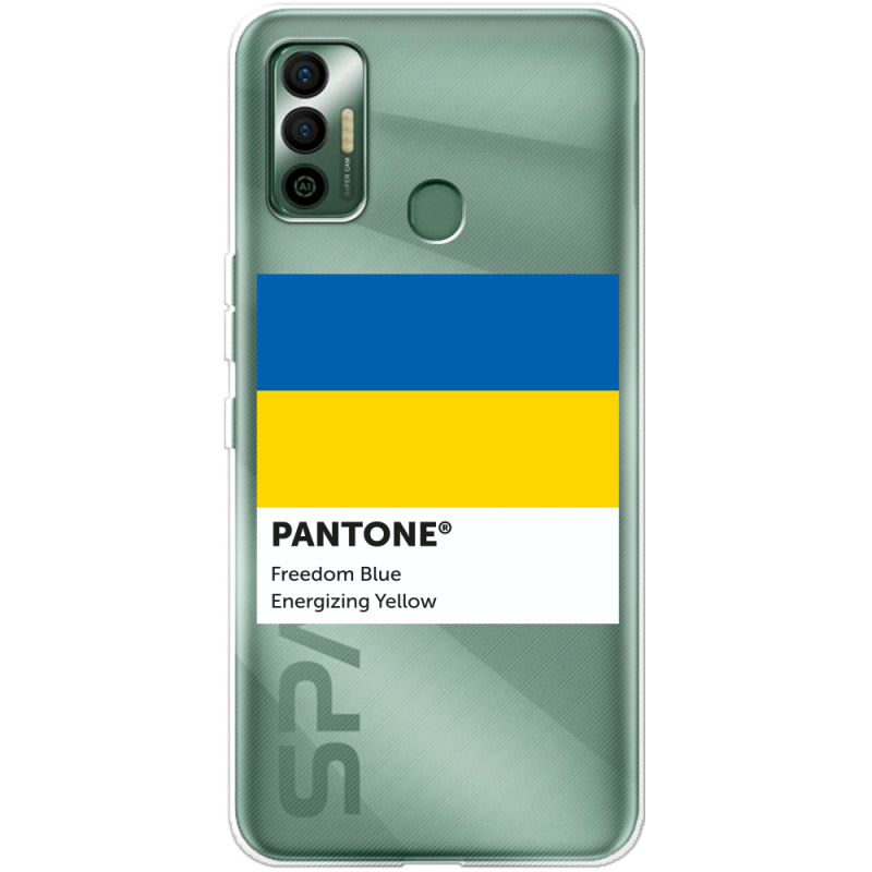 Прозрачный чехол BoxFace Tecno Spark 7 Pantone вільний синій