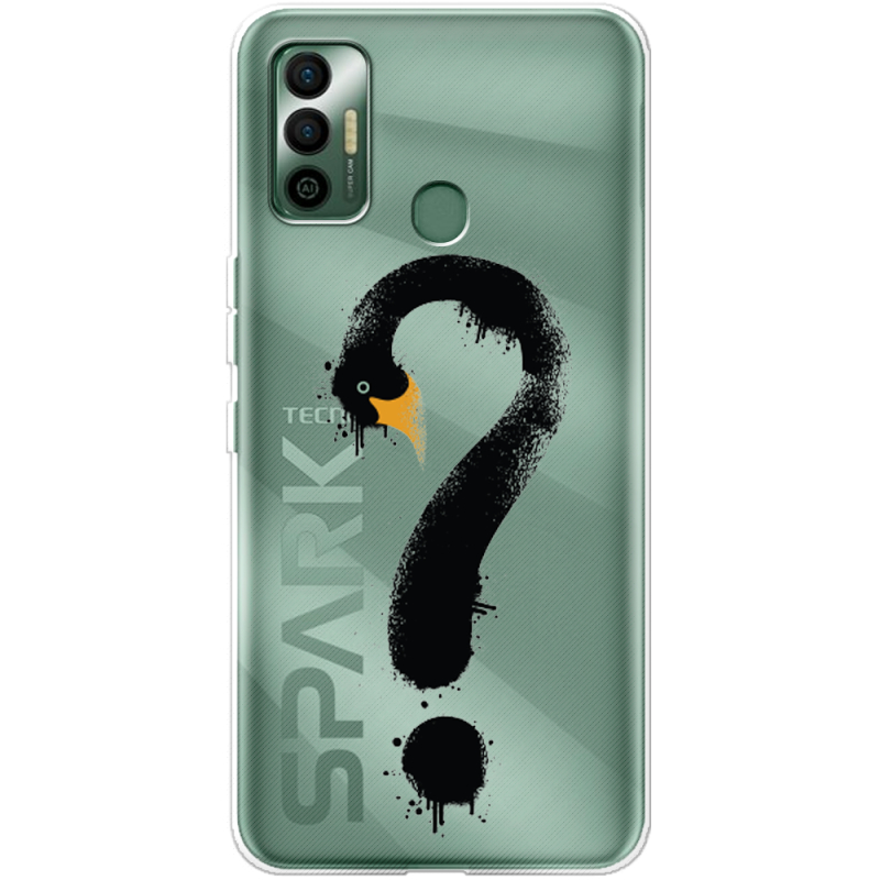 Прозрачный чехол BoxFace Tecno Spark 7 Swan question