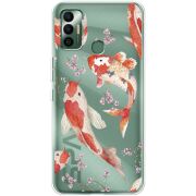 Прозрачный чехол BoxFace Tecno Spark 7 Japanese Koi Fish