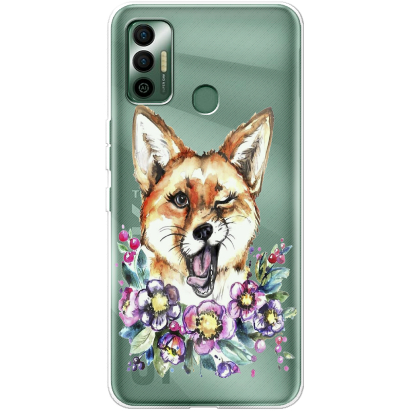 Прозрачный чехол BoxFace Tecno Spark 7 Winking Fox