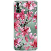 Прозрачный чехол BoxFace Tecno Spark 7 Pink Magnolia