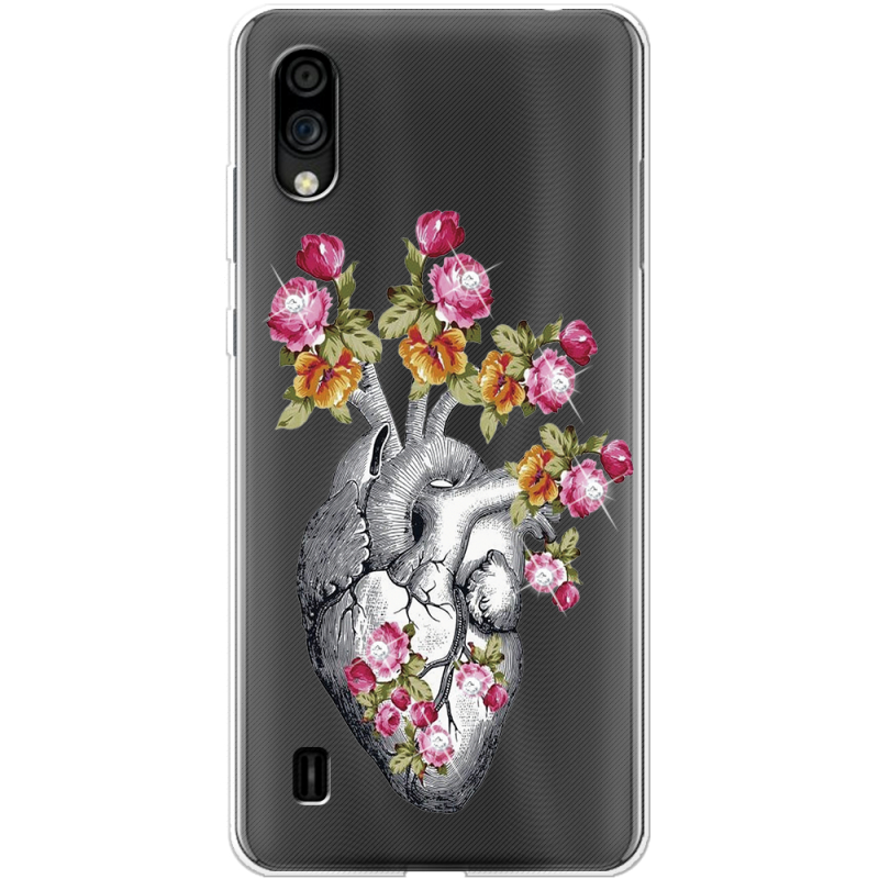 Чехол со стразами ZTE Blade A5 2020 Heart