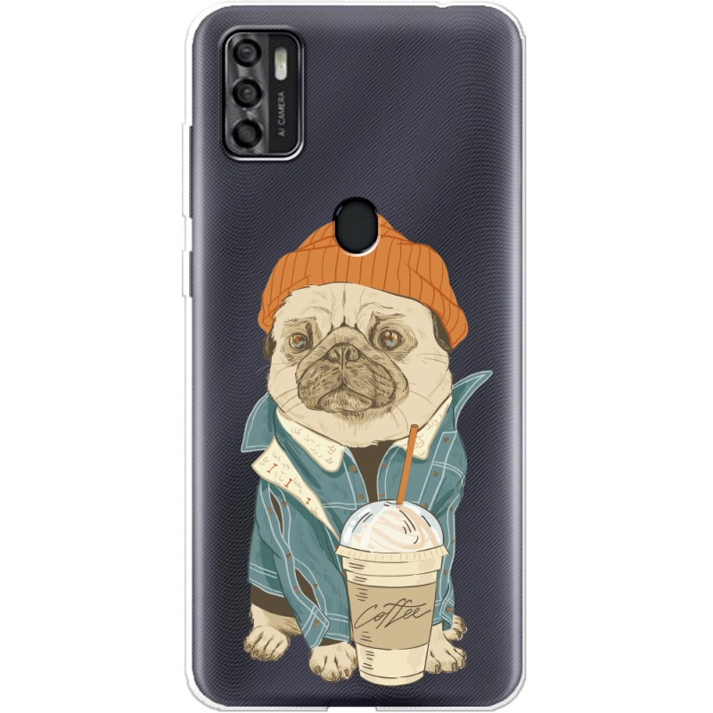 Прозрачный чехол BoxFace ZTE Blade A7S 2020 Dog Coffeeman