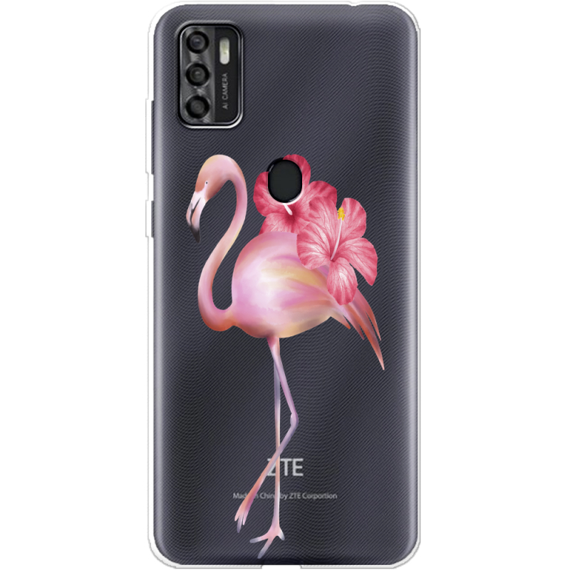 Прозрачный чехол BoxFace ZTE Blade A7S 2020 Floral Flamingo