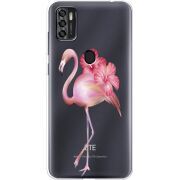 Прозрачный чехол BoxFace ZTE Blade A7S 2020 Floral Flamingo