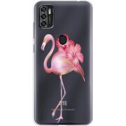 Прозрачный чехол BoxFace ZTE Blade A7S 2020 Floral Flamingo