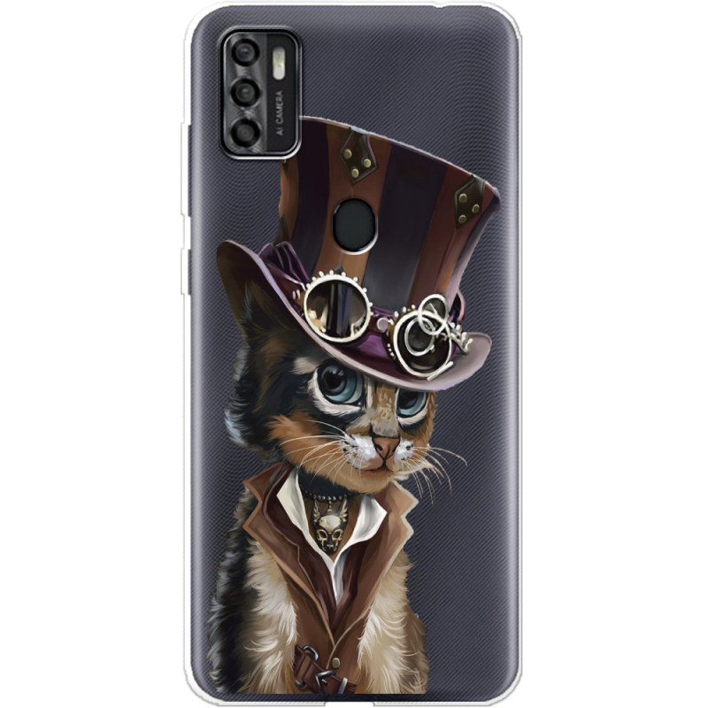 Прозрачный чехол BoxFace ZTE Blade A7S 2020 Steampunk Cat