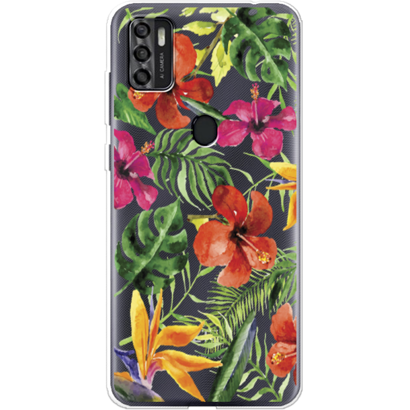 Прозрачный чехол BoxFace ZTE Blade A7S 2020 Tropical Flowers