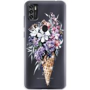 Чехол со стразами ZTE Blade A7S 2020 Ice Cream Flowers