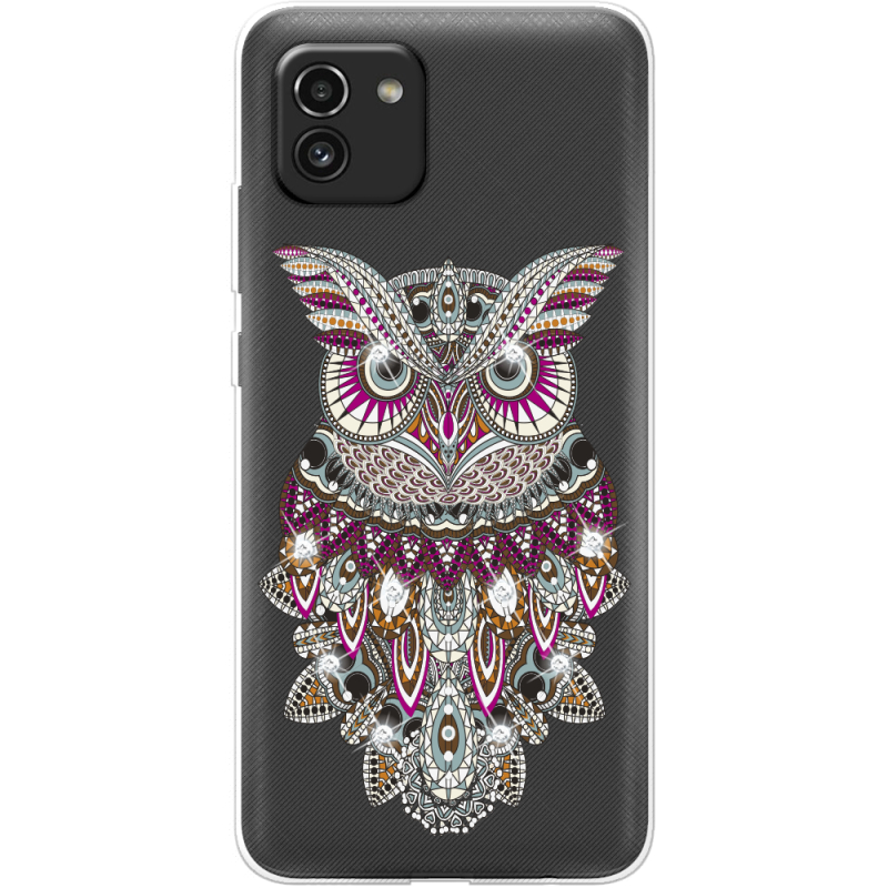 Чехол со стразами Samsung Galaxy A03 (A035) Owl