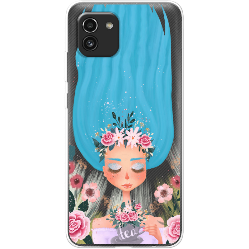 Прозрачный чехол BoxFace Samsung Galaxy A03 (A035) Blue Hair