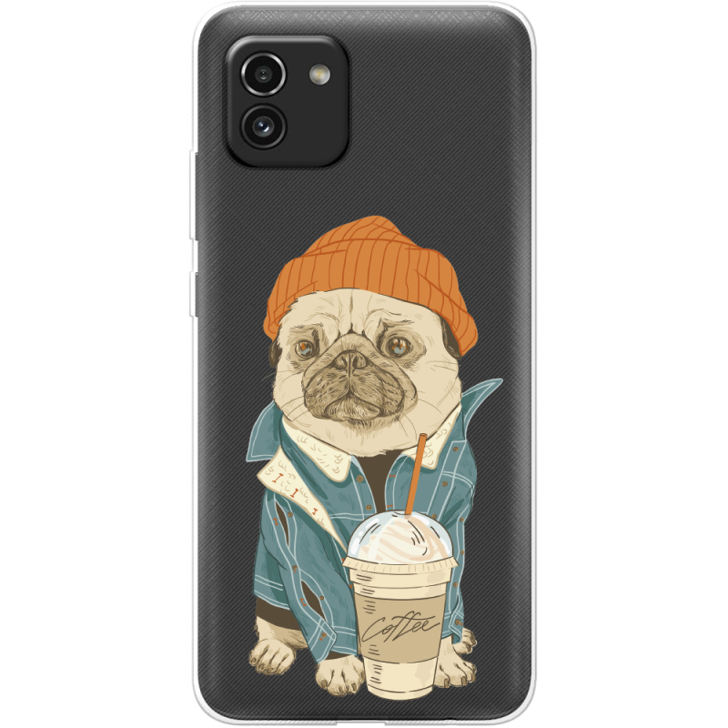 Прозрачный чехол BoxFace Samsung Galaxy A03 (A035) Dog Coffeeman