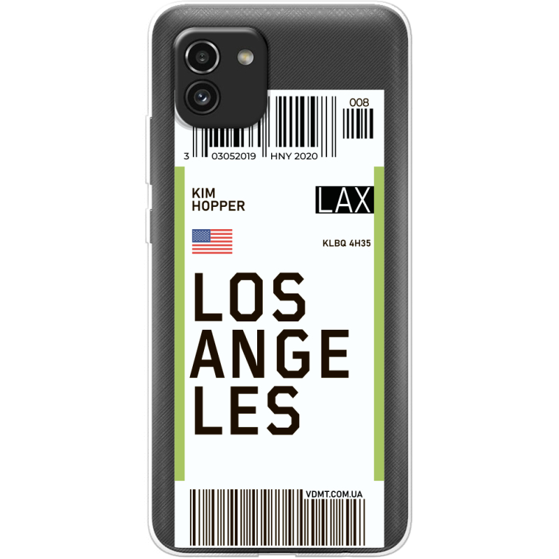 Прозрачный чехол BoxFace Samsung Galaxy A03 (A035) Ticket Los Angeles