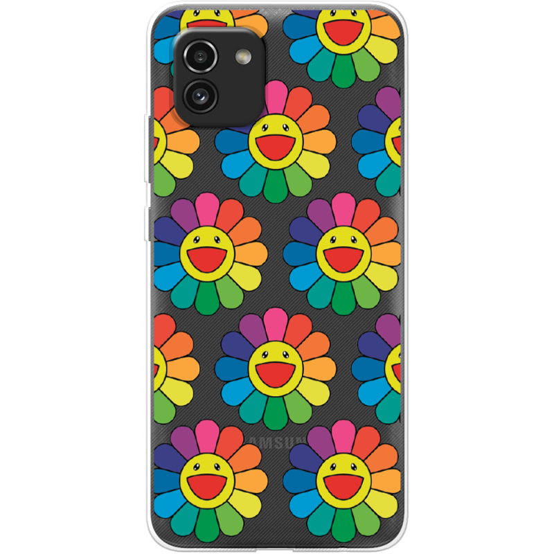 Прозрачный чехол BoxFace Samsung Galaxy A03 (A035) Hippie Flowers