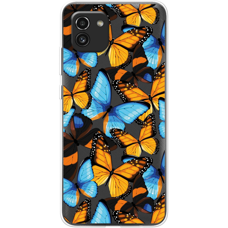 Прозрачный чехол BoxFace Samsung Galaxy A03 (A035) Butterfly Morpho