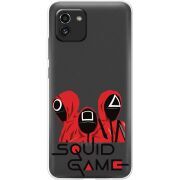 Прозрачный чехол BoxFace Samsung Galaxy A03 (A035) siquid game люди в красном