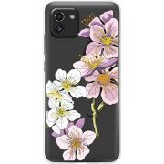 Прозрачный чехол BoxFace Samsung Galaxy A03 (A035) Cherry Blossom