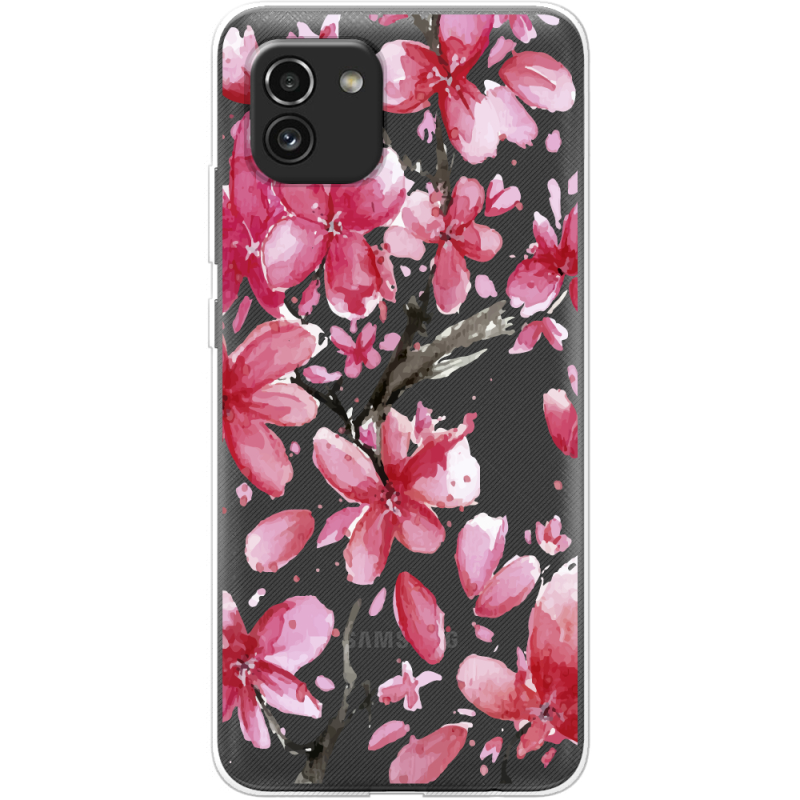 Прозрачный чехол BoxFace Samsung Galaxy A03 (A035) Pink Magnolia