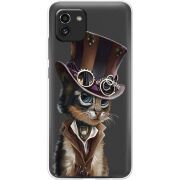 Прозрачный чехол BoxFace Samsung Galaxy A03 (A035) Steampunk Cat