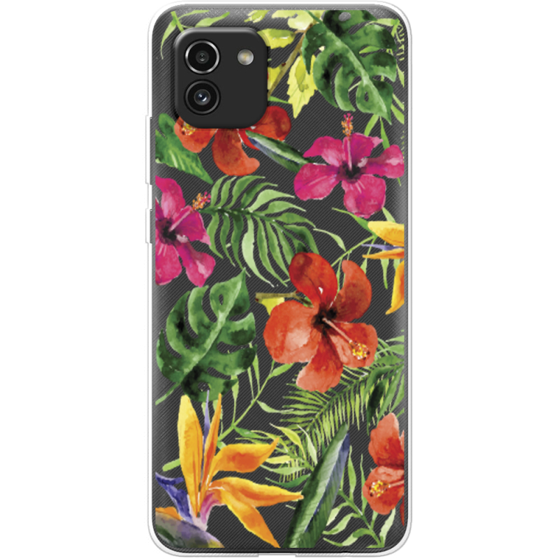 Прозрачный чехол BoxFace Samsung Galaxy A03 (A035) Tropical Flowers