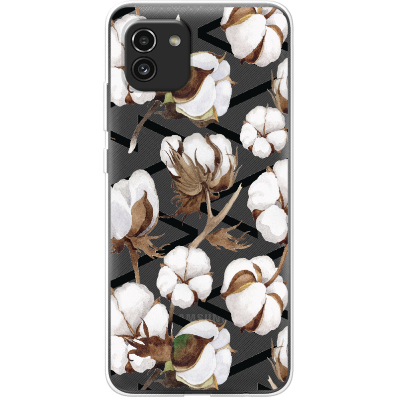 Прозрачный чехол BoxFace Samsung Galaxy A03 (A035) Cotton flowers