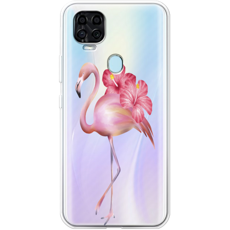 Прозрачный чехол BoxFace ZTE Blade V2020 Floral Flamingo