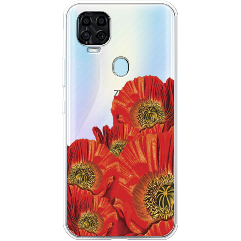 Прозрачный чехол BoxFace ZTE Blade V2020 Red Poppies