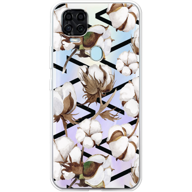 Прозрачный чехол BoxFace ZTE Blade V2020 Cotton flowers