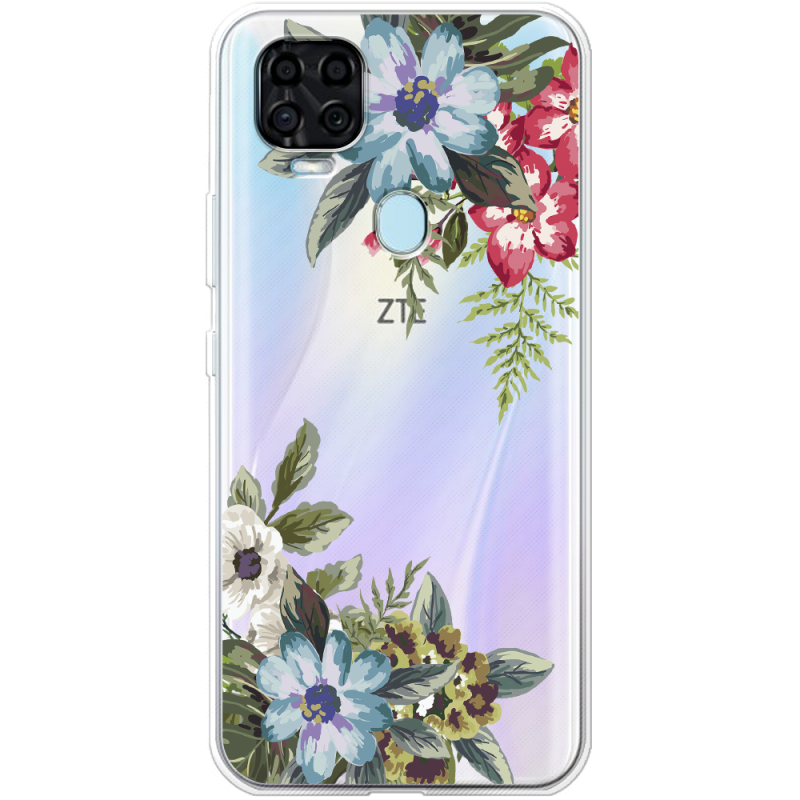 Прозрачный чехол BoxFace ZTE Blade V2020 Floral